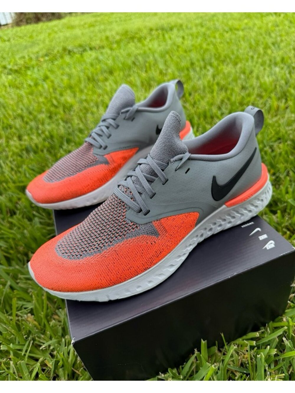 * 10 WOMEN'S NIKE REACT INFINITY RUN FLYKNIT CT2423-009 GRAY ORANGE / RUNNING